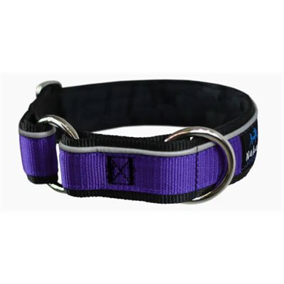 NAHAK COLLIER NYLON REMB RÉFL - MAUVE - LARGE